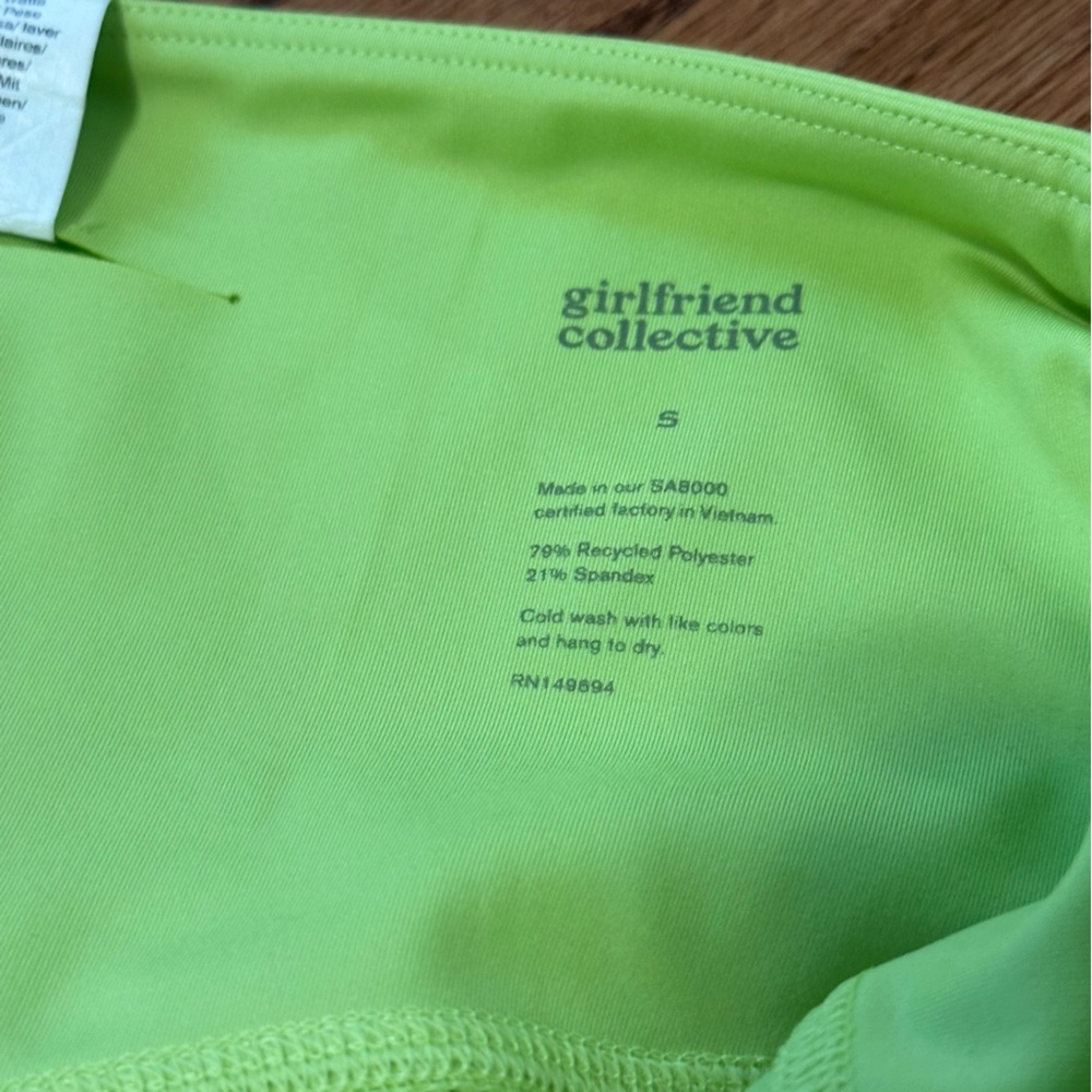 Girlfriend Collective Lime Green Recycled Polyester Sport Leggings - Picture 5 of 13